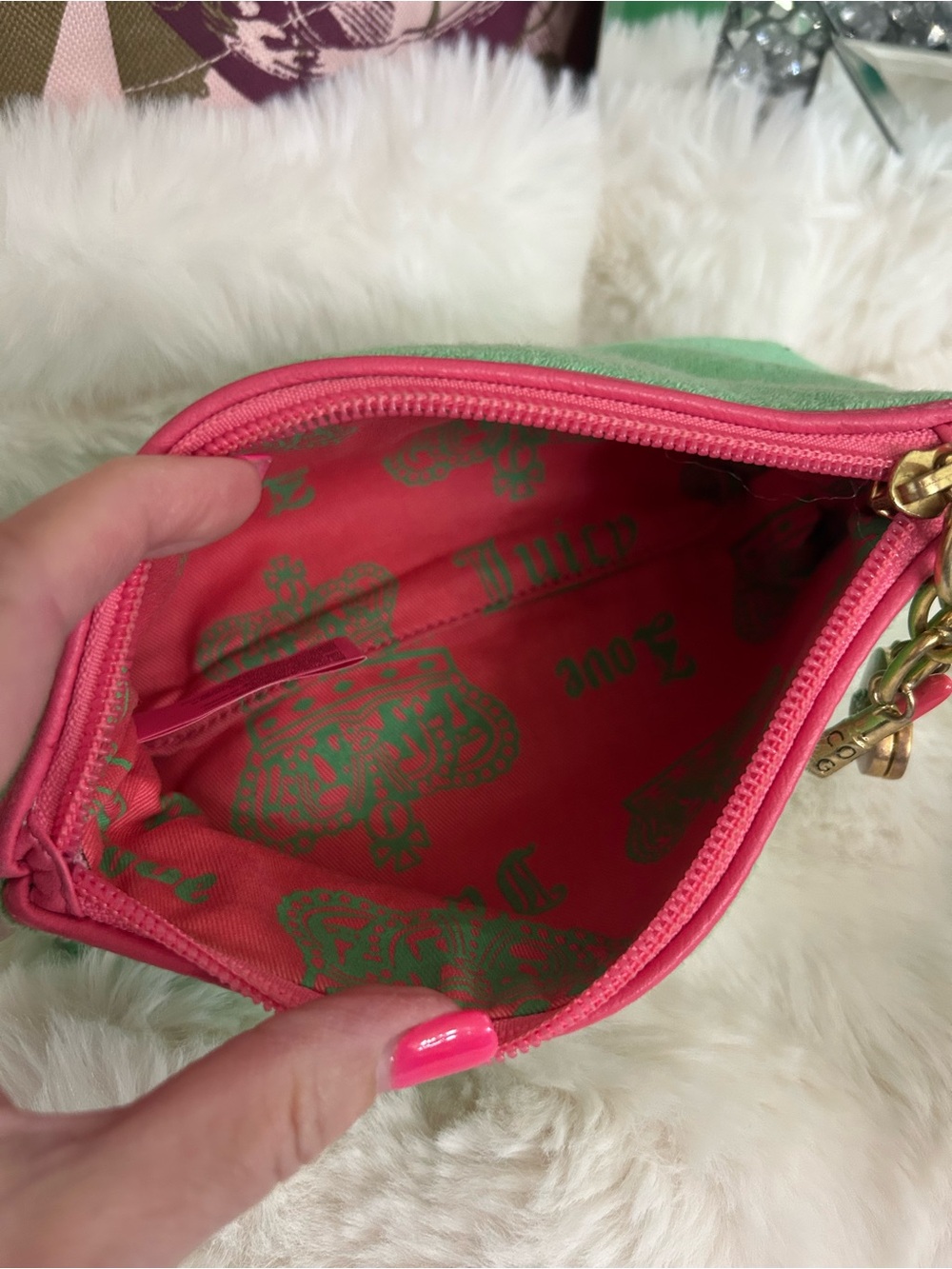 Rare Y2K Vintage 2006 Juicy Royal Couture Watermelon Green Pink Cosmetic Bag - Picture 13 of 15